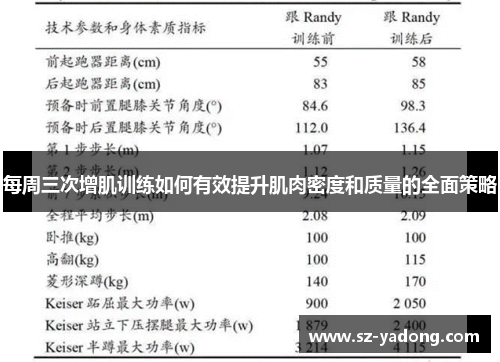 每周三次增肌训练如何有效提升肌肉密度和质量的全面策略